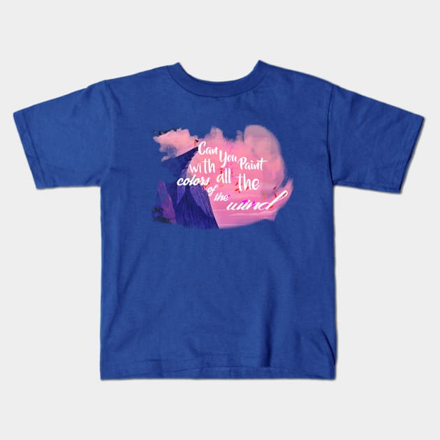 Painting with the Wind Kids T-Shirt by B3pOh